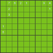 Sudoku tutorial - one possible number - task